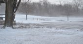 Subzero temperatures and fine dry snow blew across fields Wednesday morning, Jan. 30. The weather caused schools and businesses to close. (Photo by Megan Bachman)