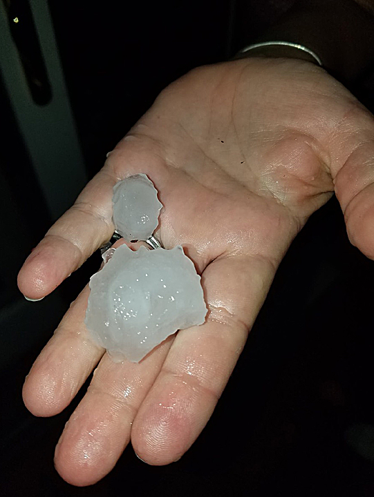 Yellow Springs missed by tornado, hit by hail