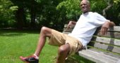 Sterling Wright, a former pro basketball player and International Olympic Committee master instructor, relaxed in Beatty Hughes Park on a recent afternoon. As a youth growing up in Yellow Springs, he spent time in the teen center formerly located at the park. (Photo by Audrey Hackett)