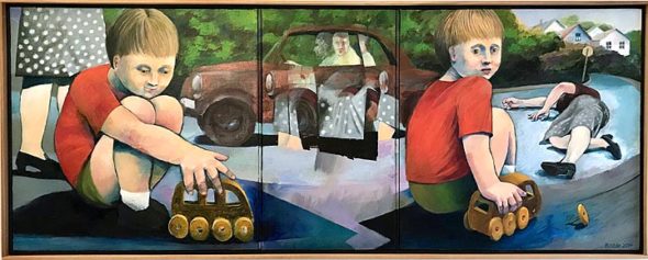The American Psychologist magazine recently featured the work of villager and artist David Battle, a triptych entitled “Trauma Reshaped,” on the cover of its May-June issue. (Courtesy of the artist)